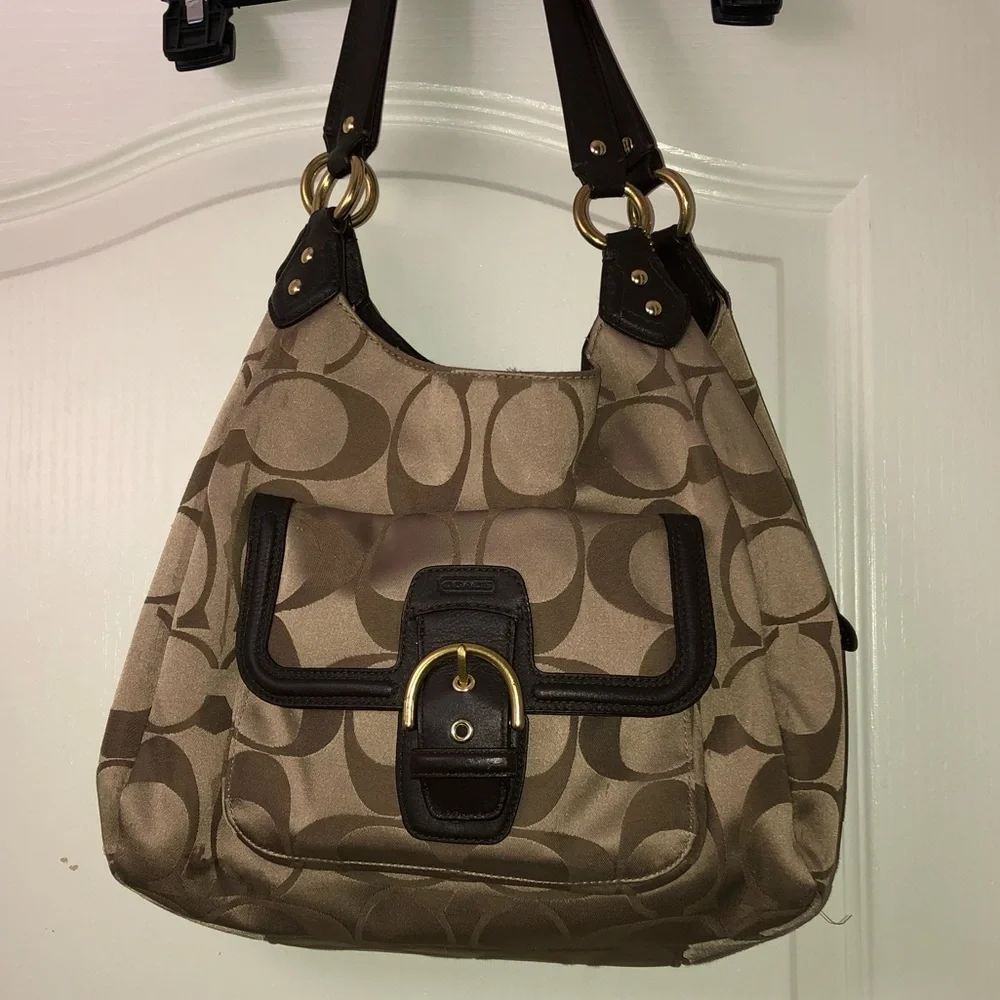 Tan Hobo Style Coach Purse - Picture 2 of 8